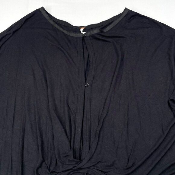 Free People Keepin On Tie Sleeve Top Blouse Black - Picture 8 of 12